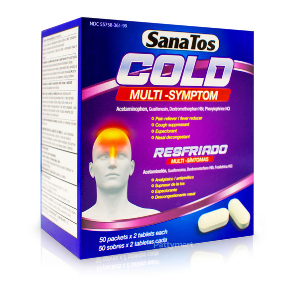 Sanatos- Cold Multi Symptom/ Síntoma del resfriado Disp 50x2