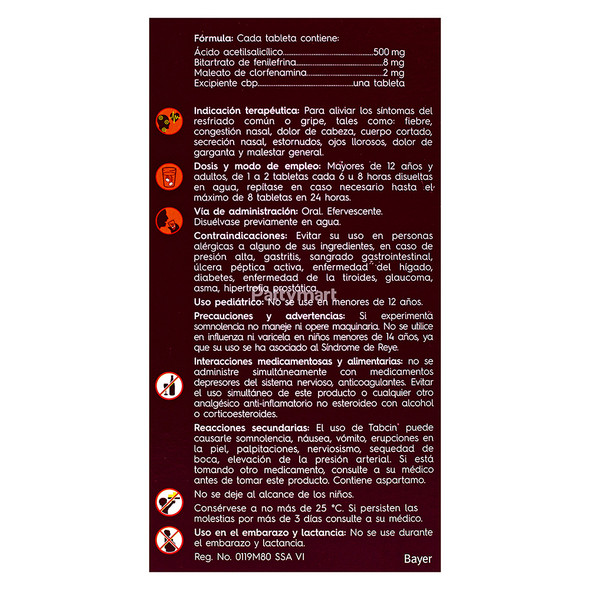 Tabcin Rojo 500 Mg