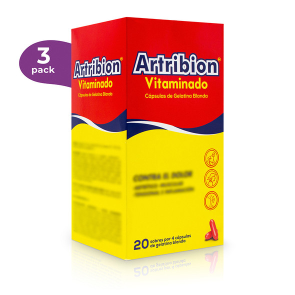 3 Pack // Artribion Vitaminado Display B-Complex Supplement 20 Sachets (80 Capsules)