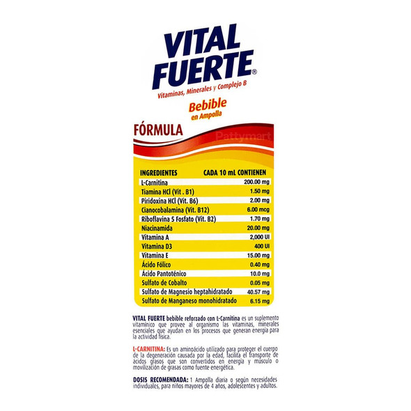 Vital Fuerte Liquikshot x 10 viales Guatemala