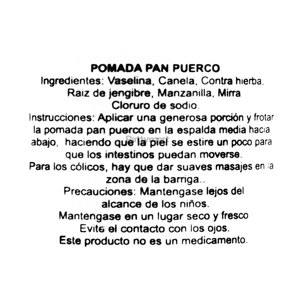 Pan Puerco- ointment /Pomada para empacho 40 gr