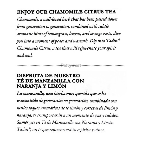 Tadin - Te Manzanilla Cítricos / Chamomile Citrus Tea (24 Bags) Tadin - Te Manzanilla Cítricos / Chamomile Citrus Tea (24 Bags)