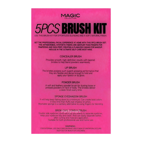 Magic Collection – 5PCS Brush Kit – Makeup Brush Set – 5 Pcs
