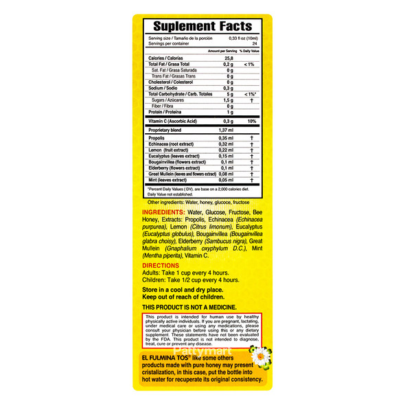 Plantimex – El Fulmina Tos con Propoleo y Vitamina C – Herbal Syrup – 240 ml