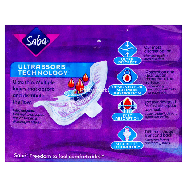 2352-SABA ULTRA INVISIBLE NIGHT X 14 TOALLAS