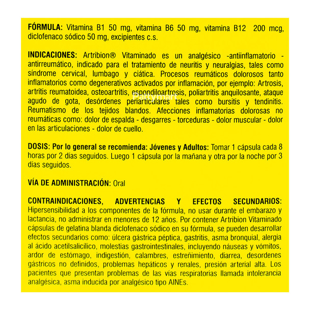 Artribion Vitaminado - Display - 20 Sobres/80 Capsulas Artribion Vitaminado - Display - 20 Sobres/80 Capsulas