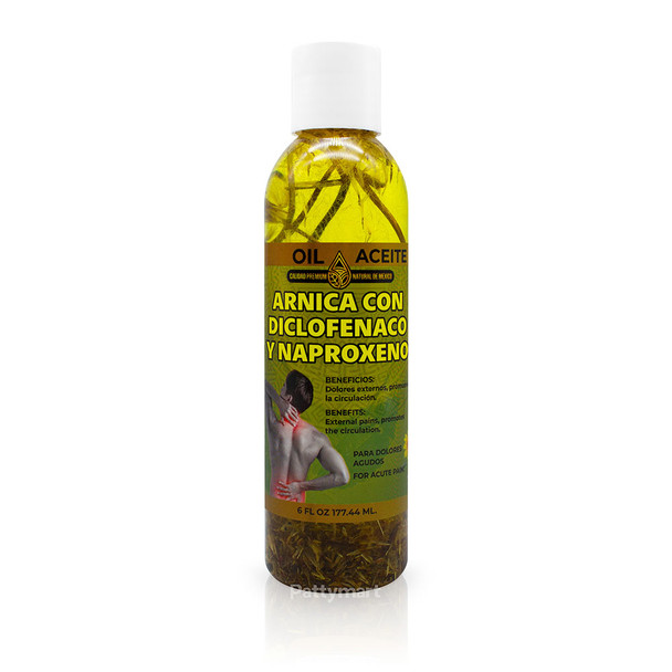 ACEITE ARNICA CON DICLOFENACO Y NAPROXENO 6 OZ (con semillas)