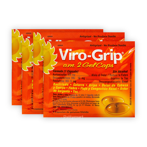 4 Pack // Viro Grip Gel Dia x 4 Sobre (8 Caps)