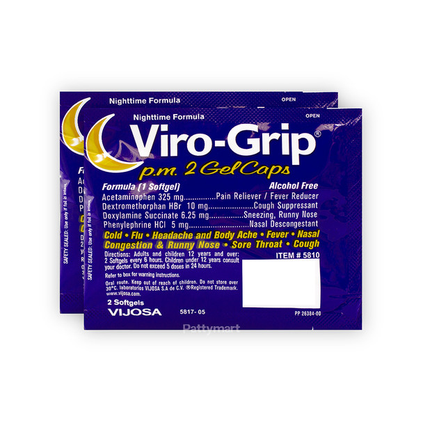 2 Pack // Viro Grip Gel Noche x Sobres (4 Caps)