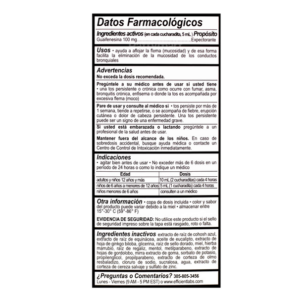 Rompe Pecho Expectorante 6 oz_facts