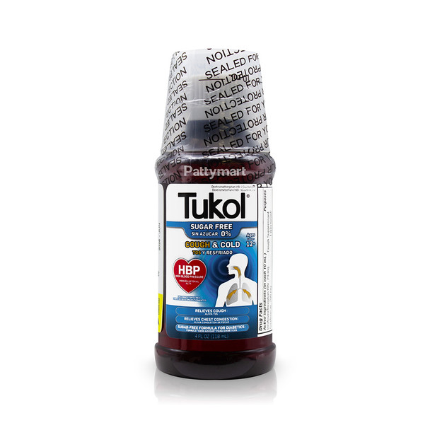 TUKOL JARABE SUGAR FREE 0% TOS Y RESFRIADO (AZUL) 4 OZ