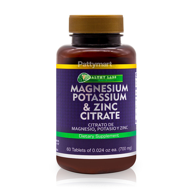 Healthy Labs - Citrato de Magnesio, Potasio y Zinc / Magnesium, Potassium & Zinc Citrate (60 Tabs) Healthy Labs - Citrato de Magnesio, Potasio y Zinc / Magnesium, Potassium & Zinc Citrate (60 Tabs)