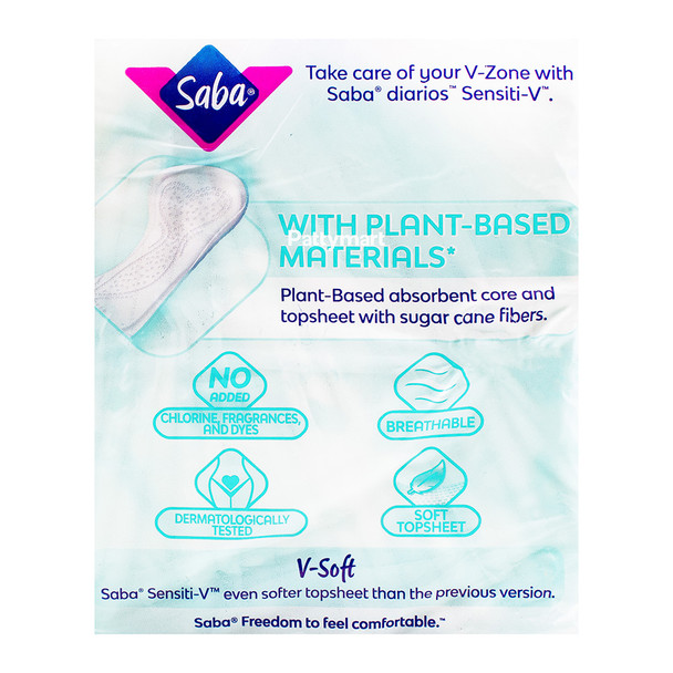 Saba - Protectores Diarios Regulares Sensiti-V / Sensiti-V Daily Liners Regular (40 Liners) Saba - Protectores Diarios Regulares Sensiti-V / Sensiti-V Daily Liners Regular (40 Liners)