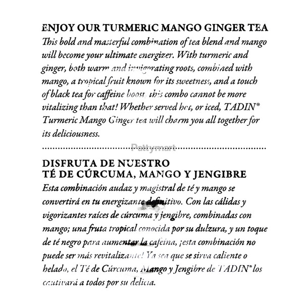 Tadin - Te Curcuma y Mango / Turmeric Mango Tea (24 Bags) Tadin - Te Curcuma y Mango / Turmeric Mango Tea (24 Bags)