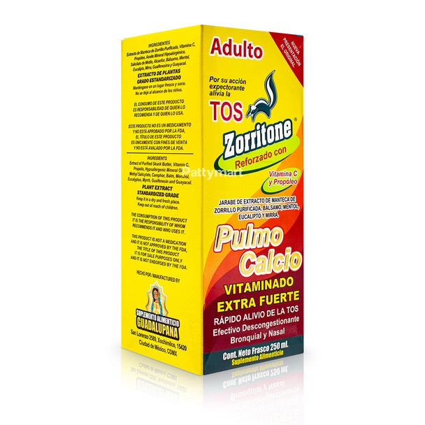 Zorritone - Jarabe Adulto con Pulmo Calcio Vitaminado Extra Fuerte / Adult Pulmo-Calcium Vitamin Syrup Extra Strong (250 ml)