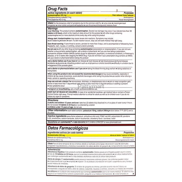 Antigrip - Tabletas Efervescentes Extra Fuerte Sabor Fresa / Extra Strength Effervescent Flu Relief Strawberry Tablets (72 Tabs)