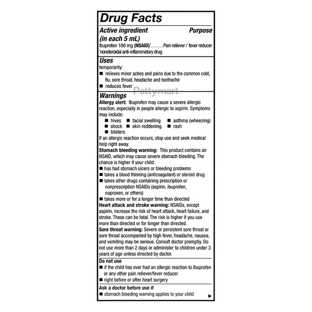 Pediatric fever relief liquid medicine