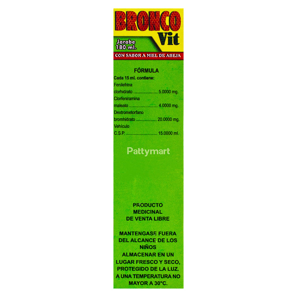 Bronco Vit – Jarabe – Cough Relief Syrup Honey Flavor – 180 ml