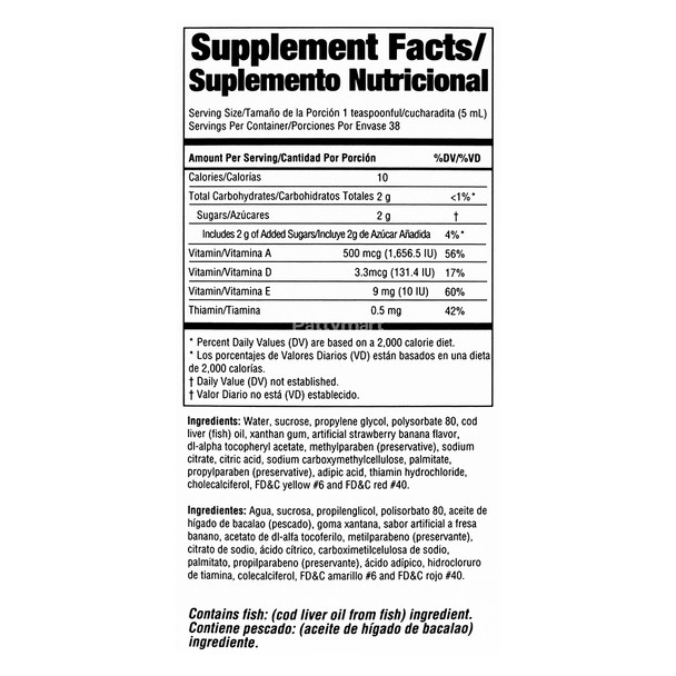 Emulsión de Escocia Fresa-Banana – Cod Liver Oil Emulsion – 195 ml