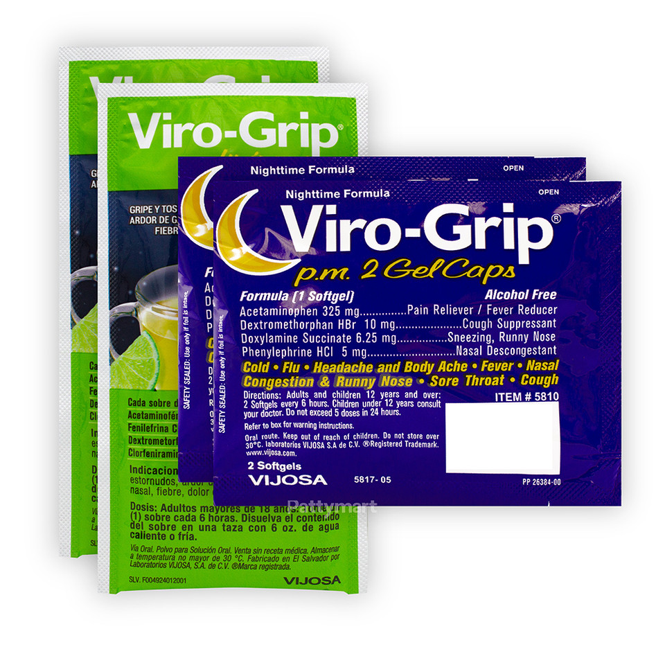 Set // Viro Grip Gel Noche 2 Sobres (4 Caps) + Viro Grip Tea Noche 2 Sobres