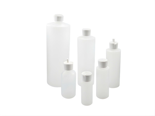 4 OZ NATURAL HDPE CYLINDER BOTTLES 24-410 CS(PLC-03400)