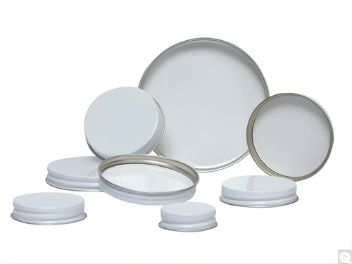 53-400 WHITE TINPLATE RIBBED CAPS PULP & POLYETHYLENE CS(CAP-05015)