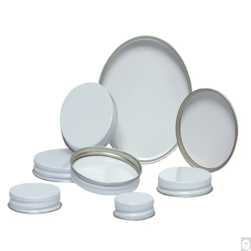 58-400 WHITE TINPLATE RIBBED CAPS PULP & POLYETHYLENE CS(CAP-06660)