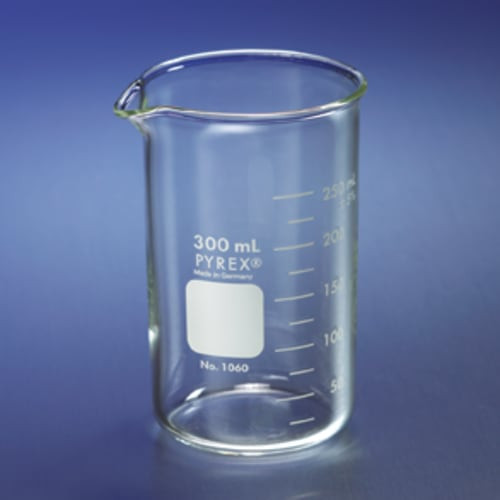 200ml PYREX® Clear Borosilicate Glass Berzelius Beakers Grad Range (ml) 25-150 Approx. O.D. x Height (mm) 56 x 102 Grad. Interval (ml) 25(AKM-2500-0012)
