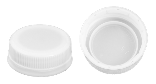38-DBJ WHITE HDPE - HIGH DENSITY POLYETHYLENE RATCHET CAPS UNLINED 2500 CS(300416)