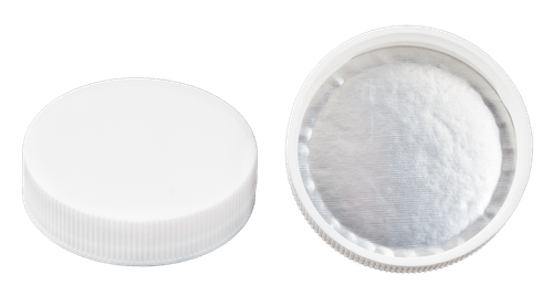 45-400 WHITE PP - POLYPROPYLENE RIBBED CAPS HEAT FOIL LINER 2200 CS(310265)