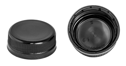 38-DBJ BLACK PP - POLYPROPYLENE RATCHET CAPS UNLINED 2500 CS(330819)