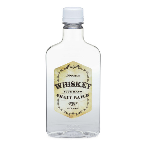 375 ML CLEAR PET - POLYETHYLENE TEREPHTHALATE FLASK BOTTLES 28-KERR 1800 PT(3619B13-B)