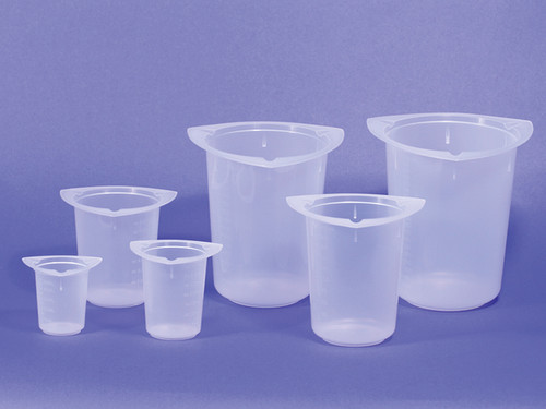 1000ml Natural Tri-Cornered PP Graduated Beaker with 3 Pour Spouts & Molded Graduations(AKM-3500-0016)