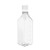 500ML SQUARE GRADUATED PETG MEDIA BOTTLE WITH WHITE HDPE LEAK-PROOF CAP AND TAMPER-EVIDENT SHRINK BAND STERILE; 50ML GRADUATIONS(323072)