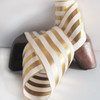 Gold & Ivory Metallic Striped Ribbon (5 sizes)