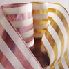 Gold & Ivory Metallic Striped Ribbon (5 sizes)