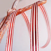 Red & Ivory Metallic Striped Ribbon (4 sizes)