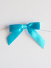 Turquoise Satin Pre-tied Bows w/Twist-tie (4 sizes)