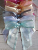 Silver Organza Satin Edge  Pre-tied 4.5" Bow w/Twist-tie