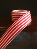 Red & Ivory Seersucker Striped Grosgrain (3 sizes)