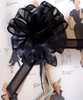 Wholesale Pull Bows, Black Pull Bows, Sheer with Satin Edge Pull Bow | Packaging Decor