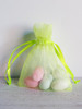 Neon  Green Organza Bag with Ribbon String (4 sizes)