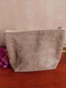 Cotton Brown Washed Canvas Zipper Pouch 10"