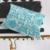 White w/Turquoise Damask Print Pillow Box