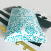 White w/Turquoise Damask Print Pillow Box