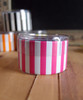 2"dia. x 1"H Cylinder Box-Hot Pink Stripes