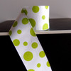 Lime Green Polka Dot Grosgrain Ribbon