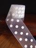White Sheer Ribbon with White Dots