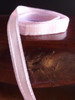Pink with White Saddle Stitch Grosgrain Ribbon