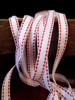 White with Red Saddle Stitch Grosgrain Ribbon